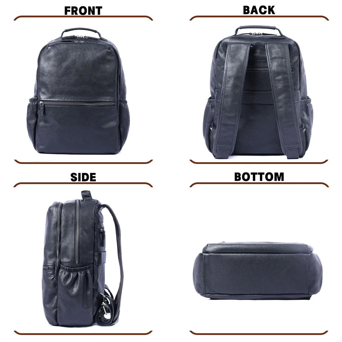 sac à dos décontracté en cuir véritable pour hommes, sacoche pour ordinateur portable, sac de voyage en cuir de vache de première qualité, style preppy à la mode