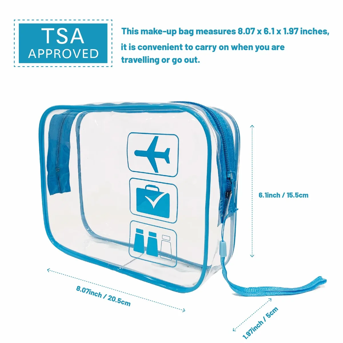 sac à cosmétiques transparent de voyage pour hommes et femmes, trousse de toilette étanche, sacs de maquillage, sac de maquillage transparent à fermeture éclair, boîte de rangement