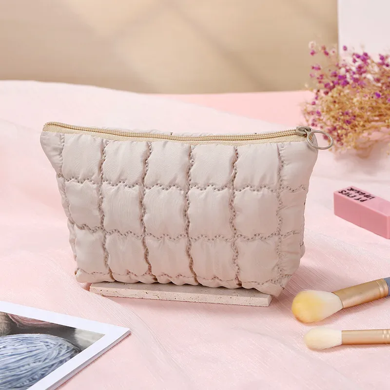 sac à main cosmétique à bulles pour femmes, organisateur de voyage, maquillage nuage, rouges à lèvres, pochette en coton, sac à fermeture éclair de grande capacité