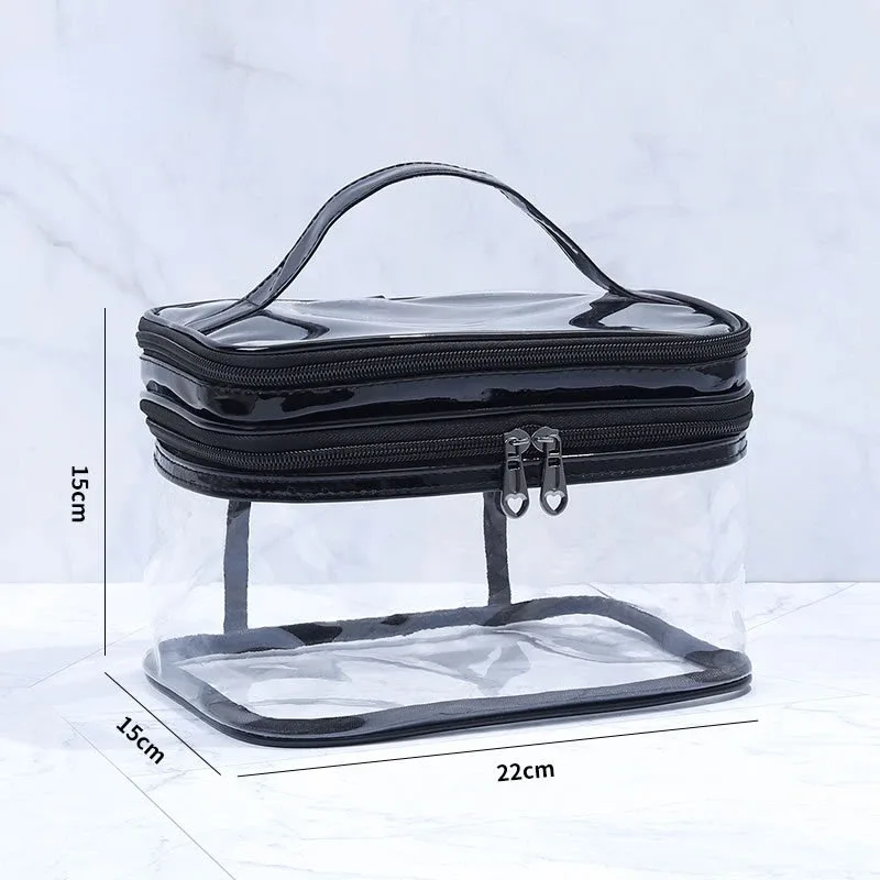 sac à cosmétiques transparent pour femmes, filet de célébrité, grande capacité, voyage pour filles, portable, étanche, sac de lavage, sac de rangement