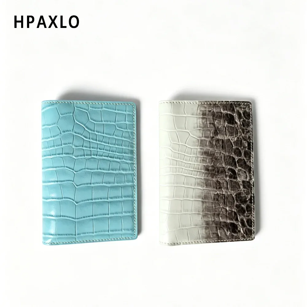 porte-passeport en cuir véritable gaufré crocodile, portefeuille de voyage avec blocage rfid, style himalayen, luxe, nouveau porte-passeport