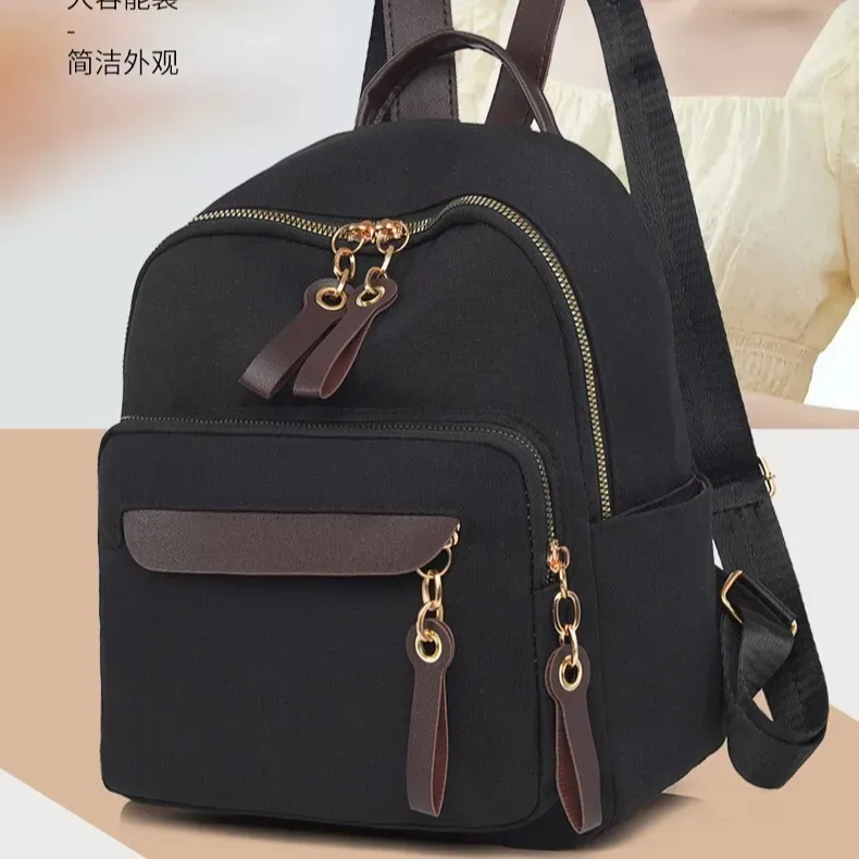 sac à dos de personnalité de haute qualité pour femmes, petit sac à dos de voyage tendance, polyvalent, mode bloc de couleur, sacs d'université antivol, 2026