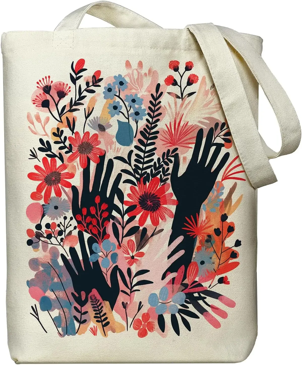 sac fourre-tout en toile pour femmes, sac fourre-tout avec poche intérieure zippée, sac en toile zippé pour le shopping, le travail, les courses, la mode au quotidien