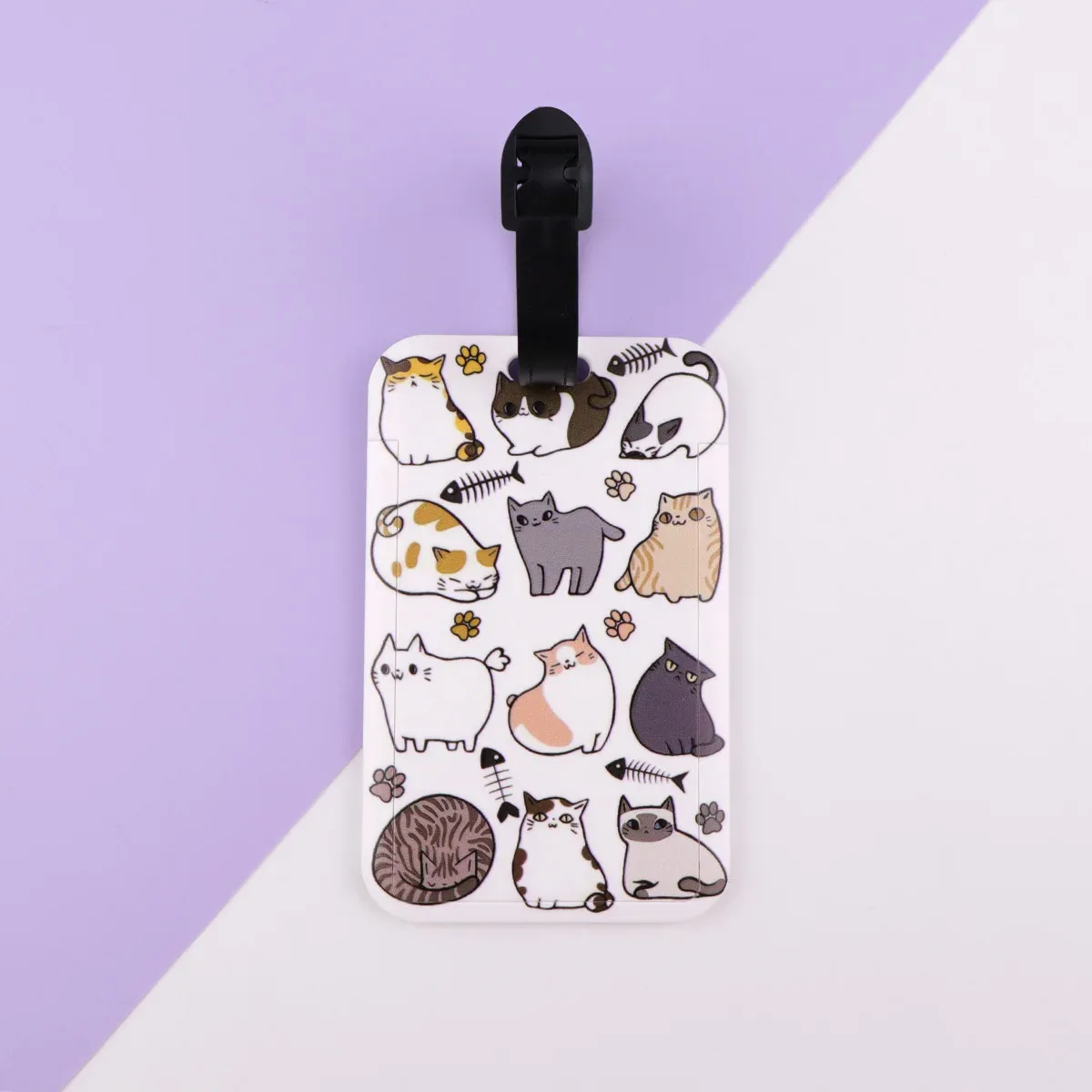 étiquette de bagage en plastique chats mignons, valise dinosaure, sac à dos, liste anti-perte, porte-carte d'identité, accessoires de bagages à la mode, cadeaux
