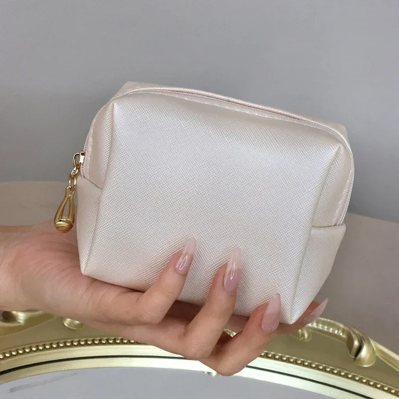 mini trousse de maquillage pour sac à main, sac cosmétique en pu, trousse de toilette étanche, trousse de maquillage de voyage, rouge à lèvres, poudres cosmétiques, étuis de rangement