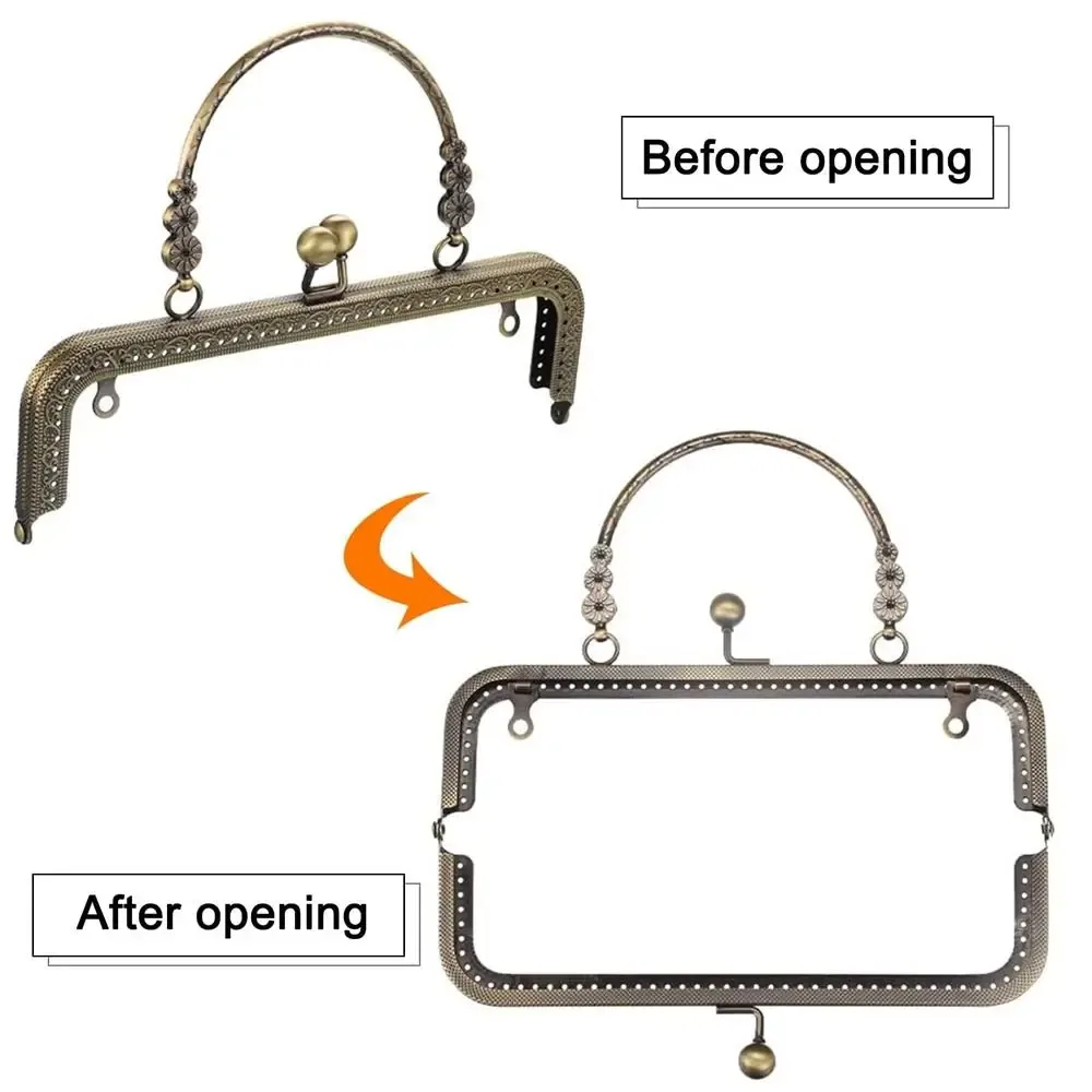 cadre de fermoir de sac à main, cadre de sac à main en métal pour bricolage, fabrication de sacs à main artisanaux 18cm/20cm