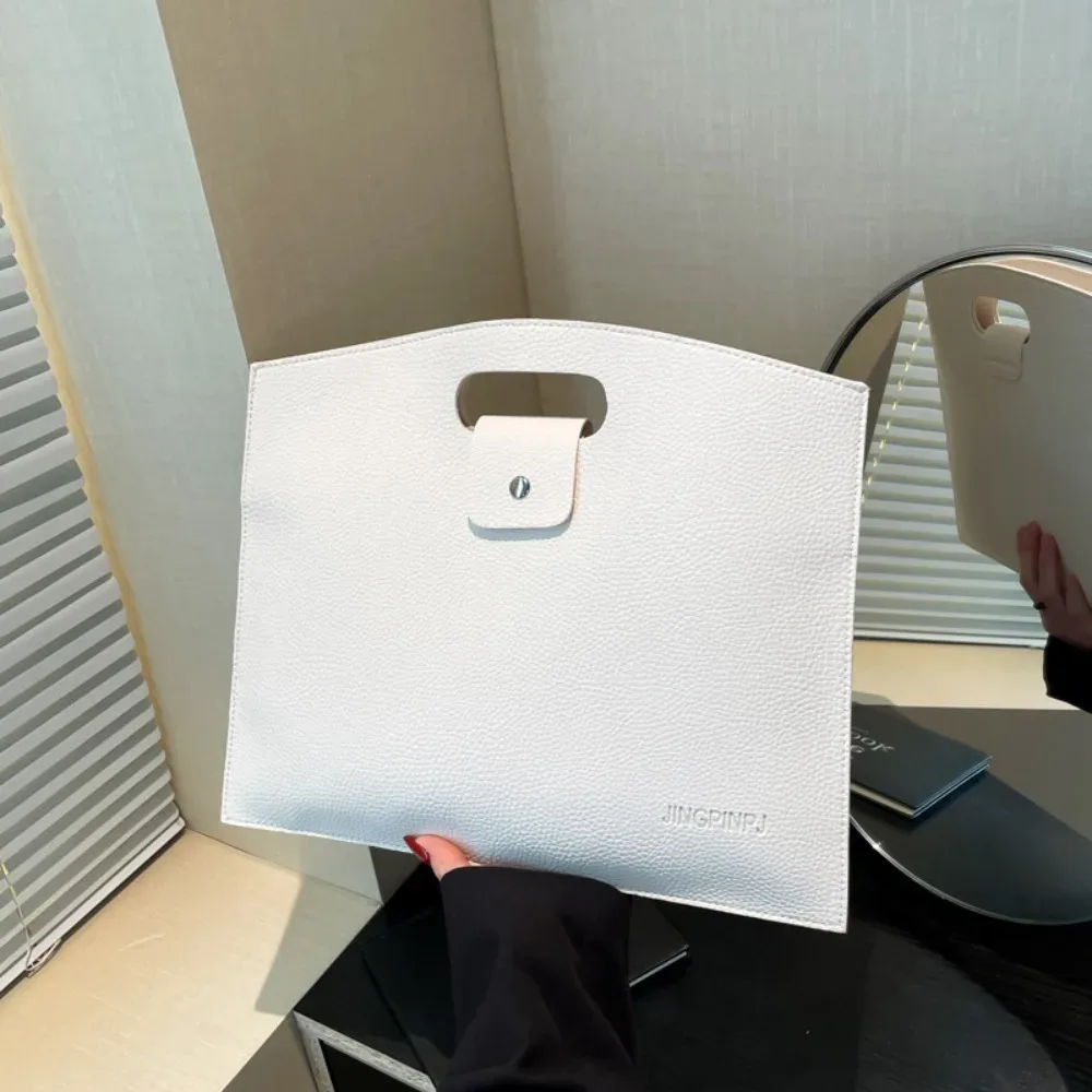 sac fourre-tout simple en pu pour documents de bureau, couleur unie, sac pour ordinateur portable, sac de fichiers, sac à main de grande capacité, sac d'ordinateur pour femmes