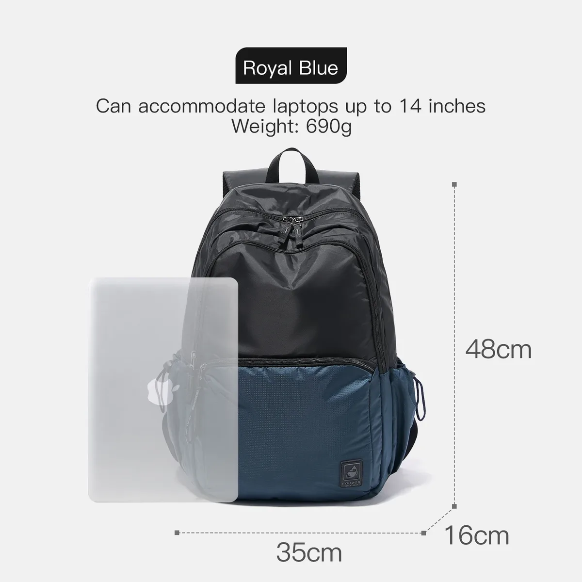 fouvor hommes sacs à dos ordinateur portable voyage d'affaires avion cabine sac à dos sport décontracté sacs d'affaires mode sac d'école 3027-09