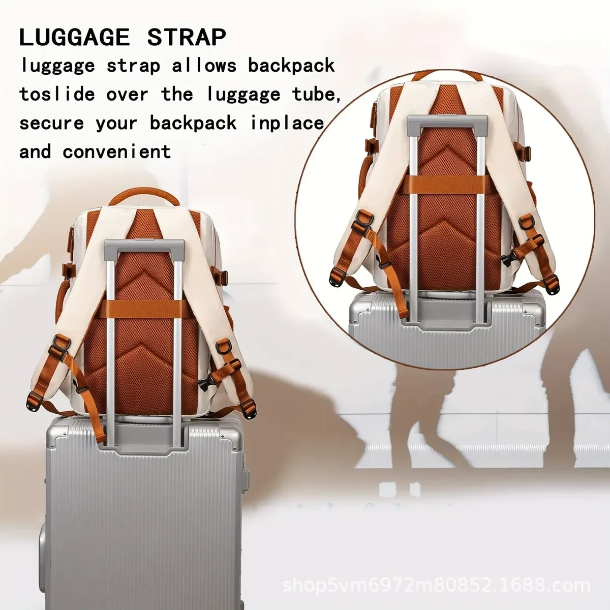 sac à dos de voyage pour femme avec compartiment à chaussures adapté pour ordinateur portable de 15,6 pouces, sac à dos à bandoulière réglable