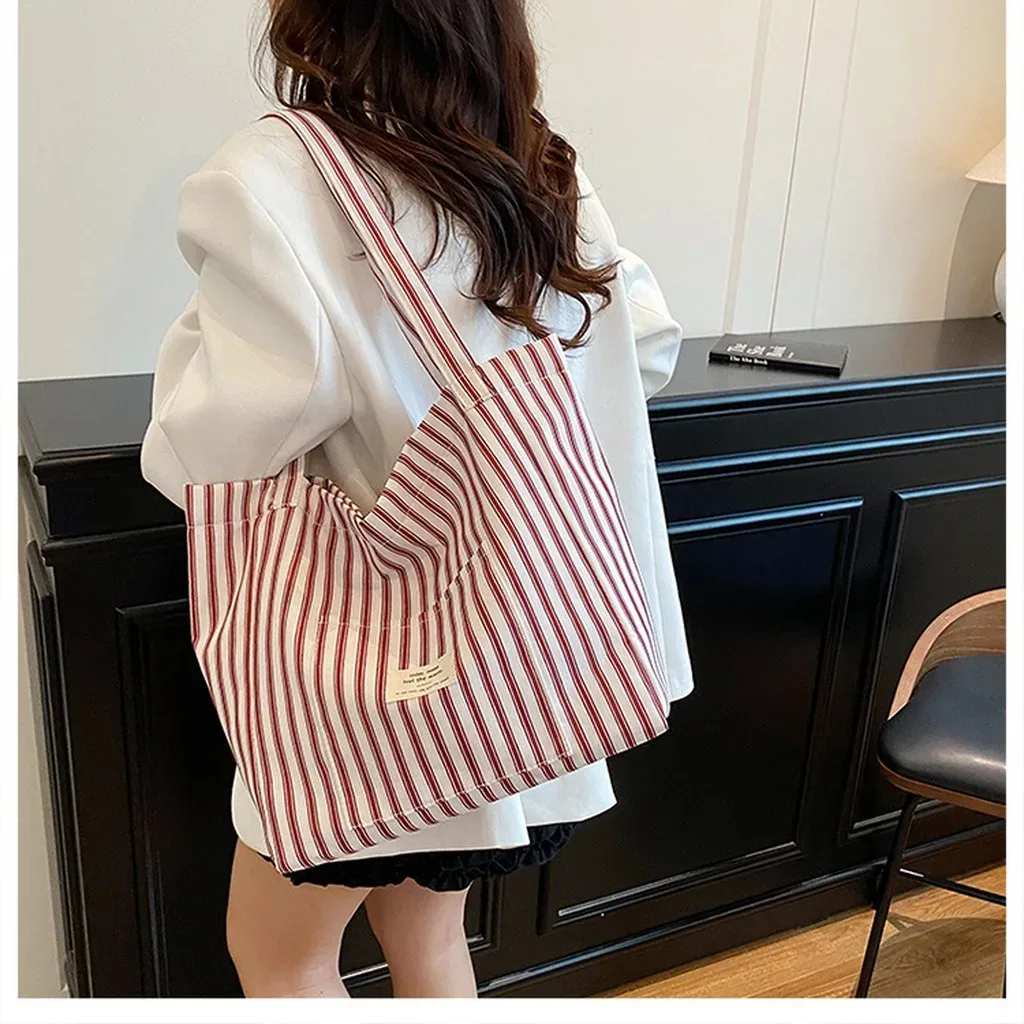 nouveau sac de plage cabas tendance pour femme en toile rayée grande capacité sac à bandoulière sac à main cabas sacs à bandoulière ﻿