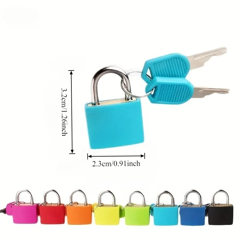 lot de 6 petits cadenas robustes avec 2 clés pour valise, serrure antivol pour tiroir, agenda, étui en plastique coloré