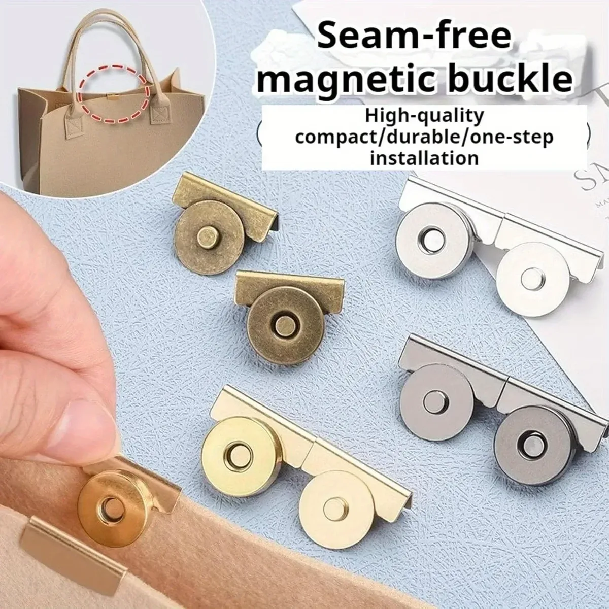 fermoir magnétique métal rose argent doré marron sacs vêtements bricolage anse pression puissant couture set cinq paires