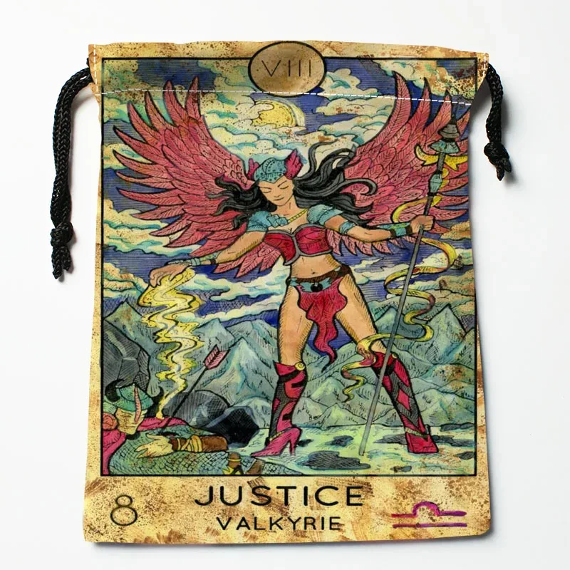 sacs à cordon personnalisés tarot, sacs cadeaux imprimés 18*22cm, pochette de voyage, sac de rangement pour vêtements, sac à main, trousse de maquillage