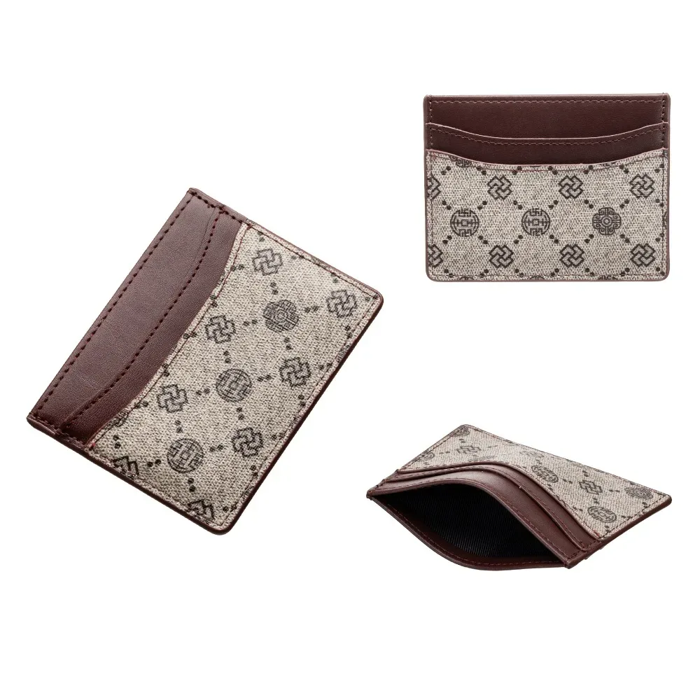 porte-cartes en cuir pu imprimé baellerry, porte-documents multi-emplacements, porte-cartes bancaires, portefeuilles pour hommes et femmes