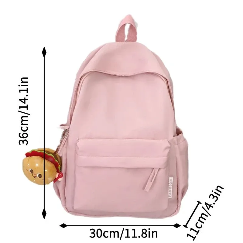 sac dos nylon unisexe rose noir poche hamburger limon couverture souple voyage ordinateur portable
