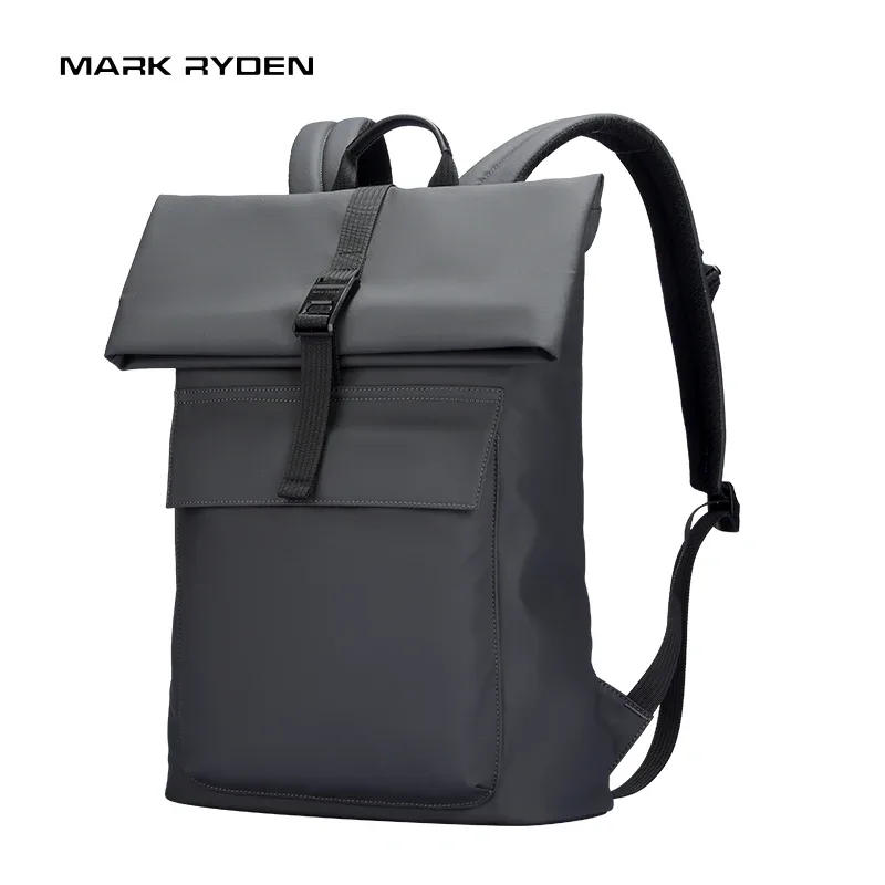Sac à dos Roll Top MARK RYDEN avec boucle magnétique, fermeture éclair YKK, multi-poches, résistant à l'eau, en tissu Oxford, pour hommes