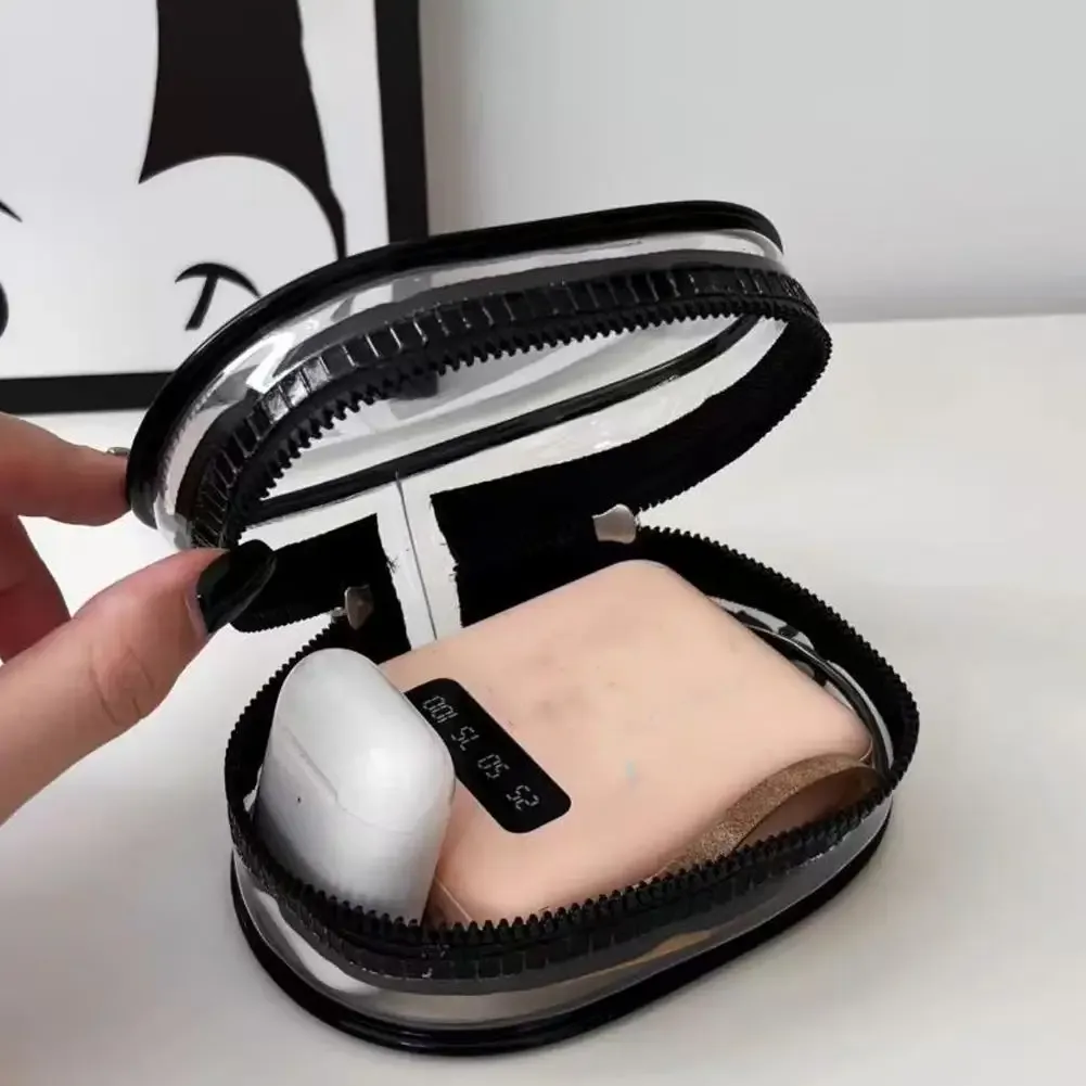 sac de rangement portable mini transparent avec fermeture éclair, boîte organisatrice de voyage pour clés, écouteurs, chargeurs, sac cadeau, sacs organisateurs transparents