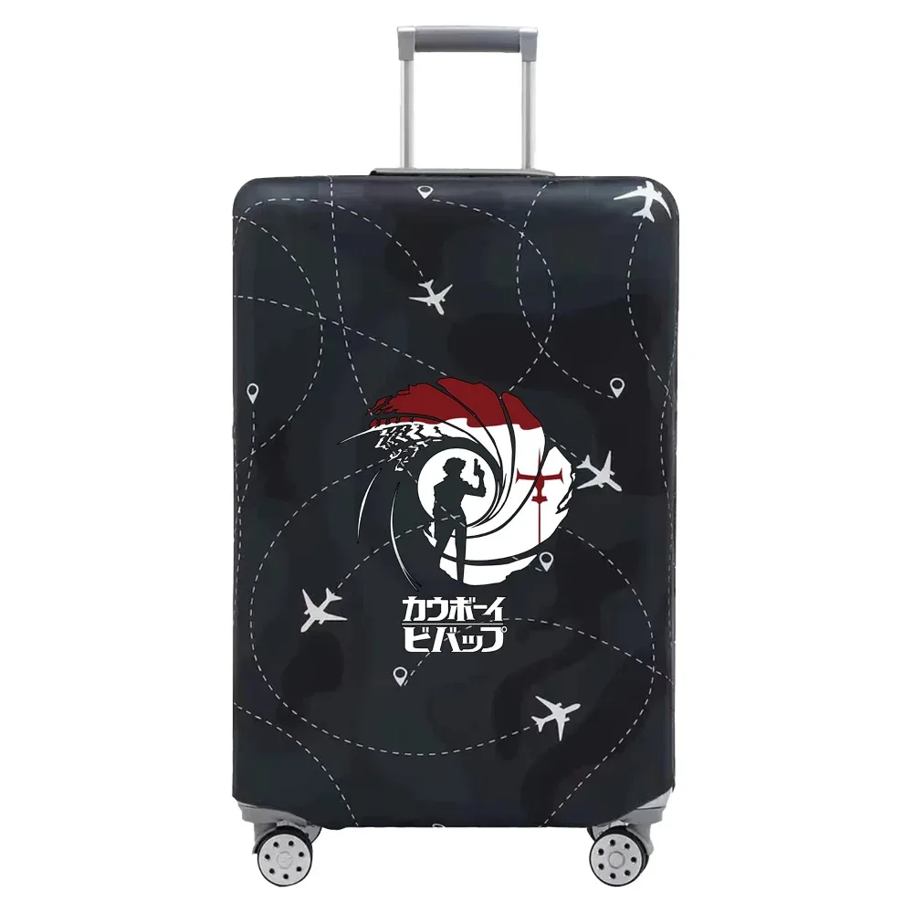 housse valise tissu extensible noire motif ramen bacon dessin animé voyage protection valise taille s m xl