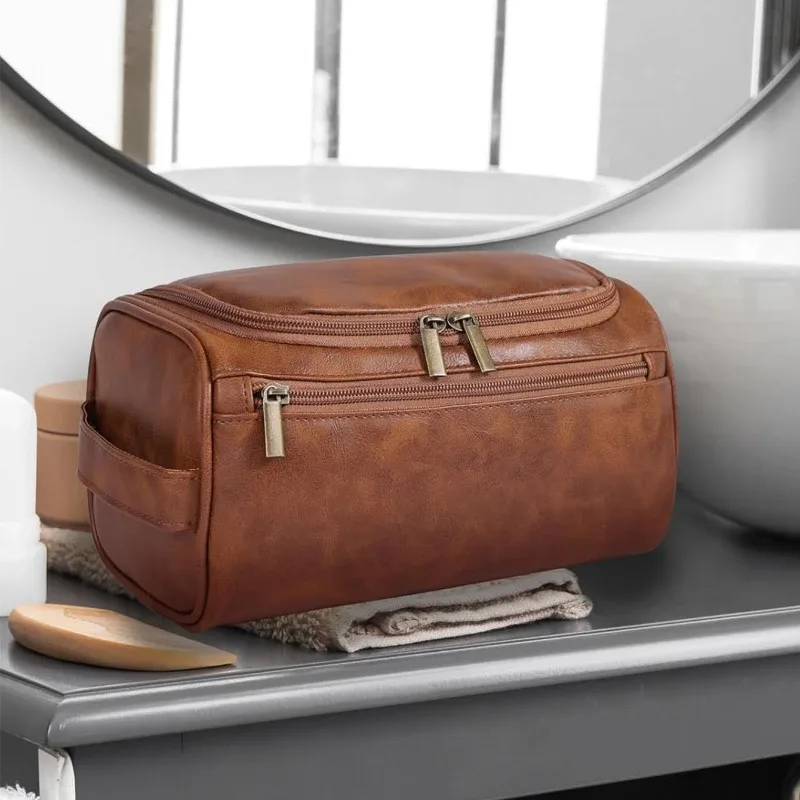 trousse de toilette vintage pour hommes - trousse à cosmétiques de voyage de luxe trousse de lavage suspendue pour les voyages d'affaires pochette de rangement pour organisateur de maquillage masculin