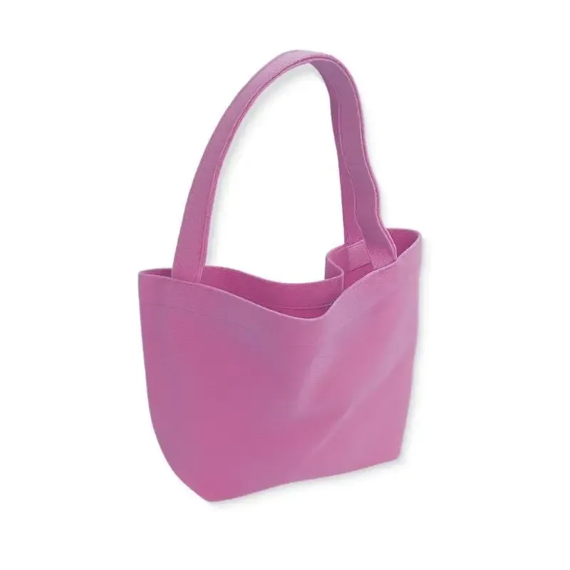 sac fourre-tout coréen en toile, simple, couleur unie, sacs de shopping, petits sacs pour le shopping quotidien, voyage, sac à main pliable, pochette de transport