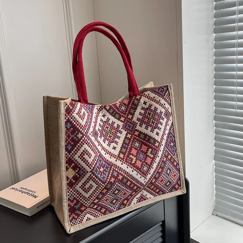 nouveau sac de navetteur grande capacité style ethnique 2025 – sac fourre-tout à bandoulière tendance 2023 pour femme, style national, vente chaude