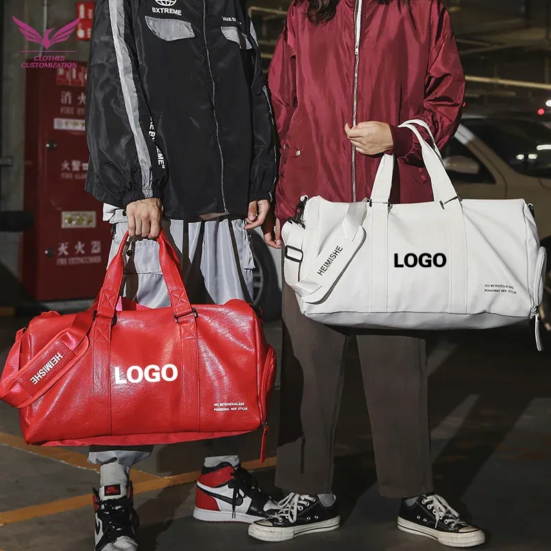 sac de sport pour hommes avec logo personnalisé, grand sac de fitness sec et humide, sac de sport pour hommes et femmes, personnalisation personnalisée, sac de voyage en cuir pu.