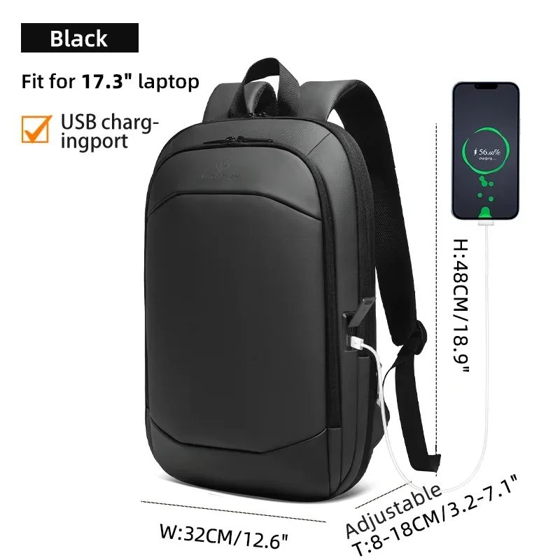 heroic knight – sac à dos de haute qualité pour ordinateur portable de 17 pouces, sac à dos de voyage en tissu oxford imperméable pour hommes d'affaires