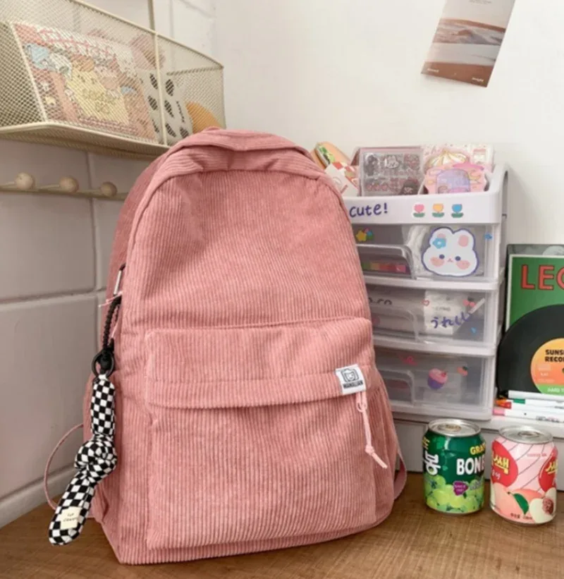 sac à dos personnalisé de grande capacité avec nom personnalisé, sac d'ordinateur de voyage de loisirs pour étudiants, sac en velours côtelé solide pour documents