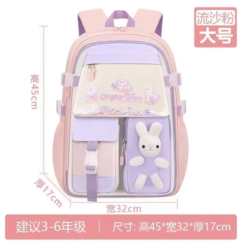 sac à dos adorable en forme de lapin pour adolescentes, cartable mignon de dessin animé pour filles de l'école primaire, sac à dos de voyage en 2 tailles pour les élèves de la 1ère à la 9ème année