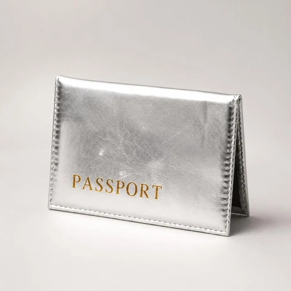 porte-passeport en cuir pu tendance, brillant, imperméable, multifonctionnel, portable, pour les voyages