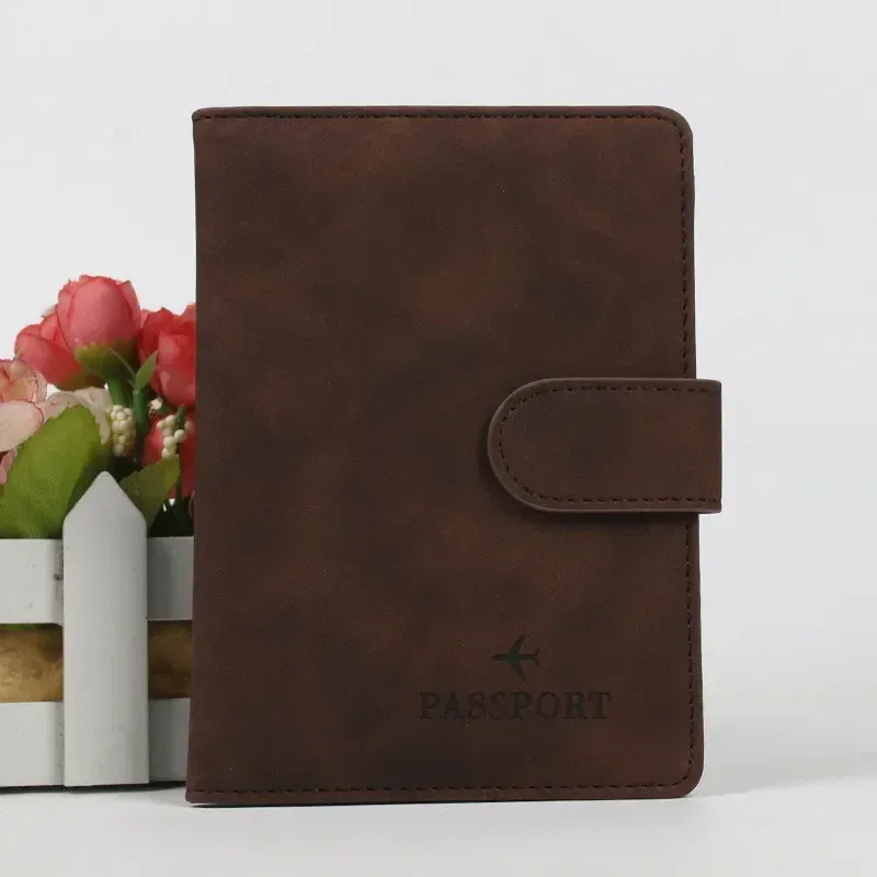 porte-passeport en cuir couvre étui étanche voyage carte de crédit portefeuille mignon passeport livre pour femmes/hommes boucle passeport couverture