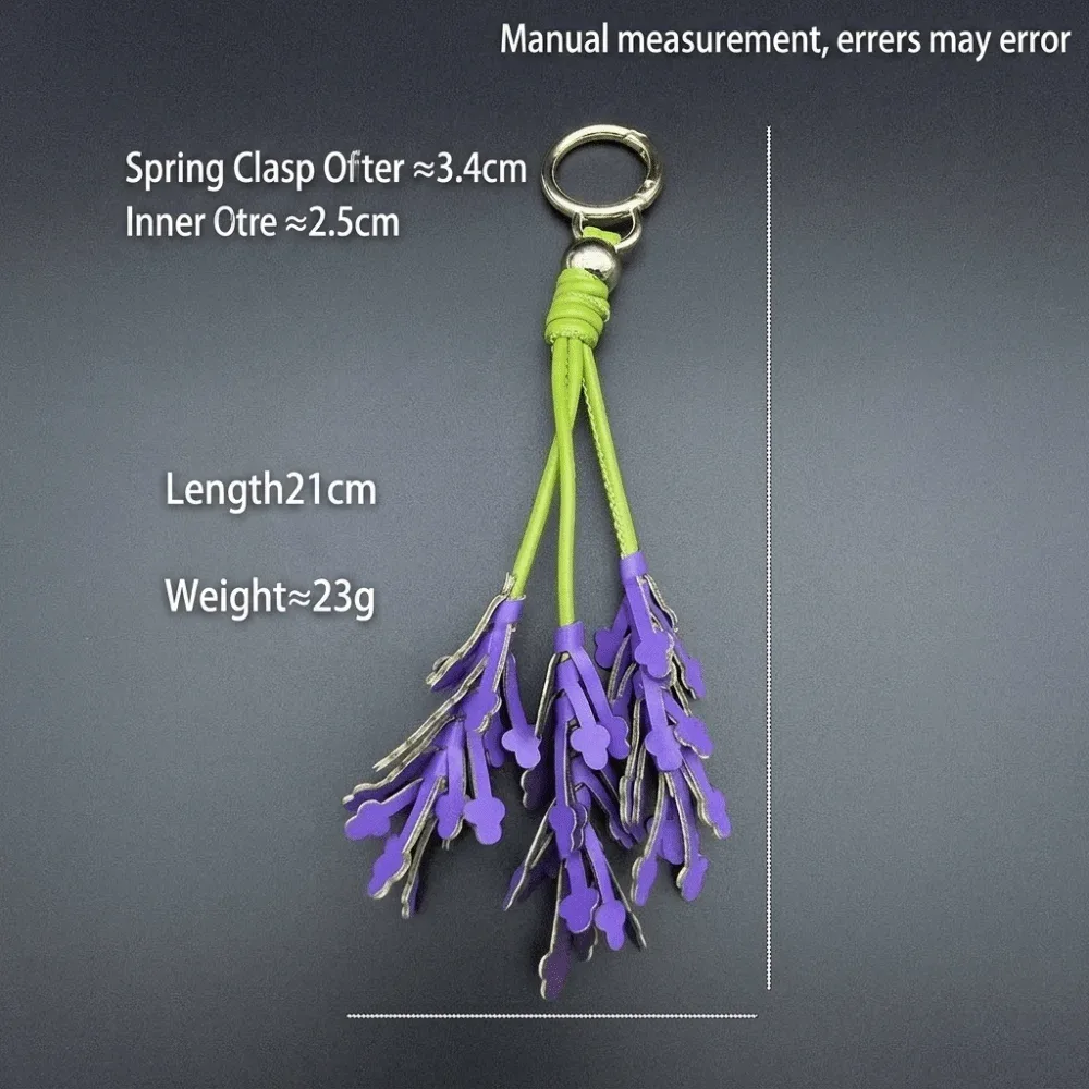 pendentif porte clé bouquet fleurs violettes nuances bleu rose anneau mété doré accessoire voyage léger