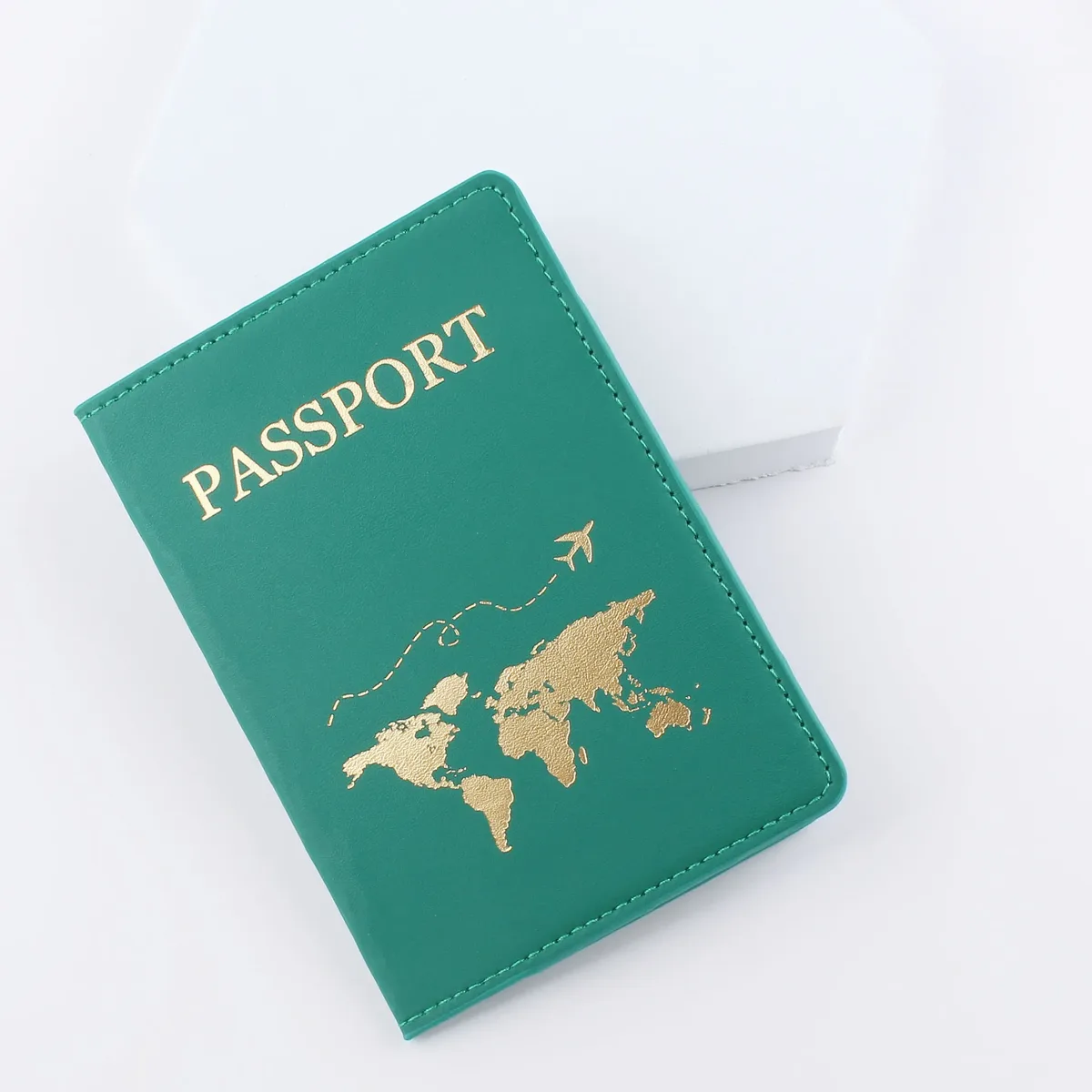 couverture de passeport en cuir pu, simple, à la mode, carte du monde, mince, porte-passeport de voyage, portefeuille cadeau, étui pour cartes, unisexe