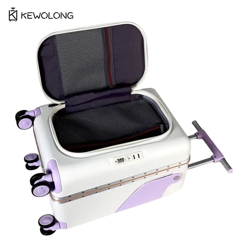 valise à roulettes pour enfants de 20 pouces, bagage de voyage 2-en-1 pour tout-petits avec siège et roues pivotantes, trolley léger.