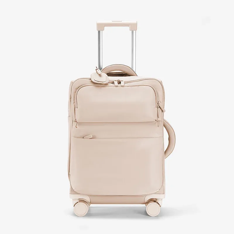 valise à roulettes, nouvelle valise de cabine pour femmes 2025, valise en tissu ultra-légère de 20 pouces, valise de voyage à code, roues universelles