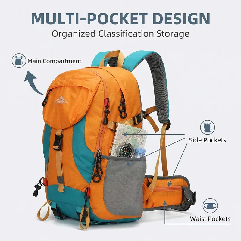 sac à dos de randonnée de 30 litres, sac à dos de camping, léger et durable, adapté à la randonnée (avec housse de pluie)