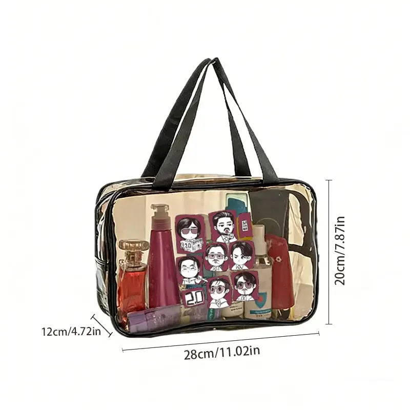trousse de maquillage portable en pvc avec fermeture éclair, durable et tendance, cadeau pour fans k-pop, étui à crayons, sac cosmétique – tournée mondiale arirang 2026