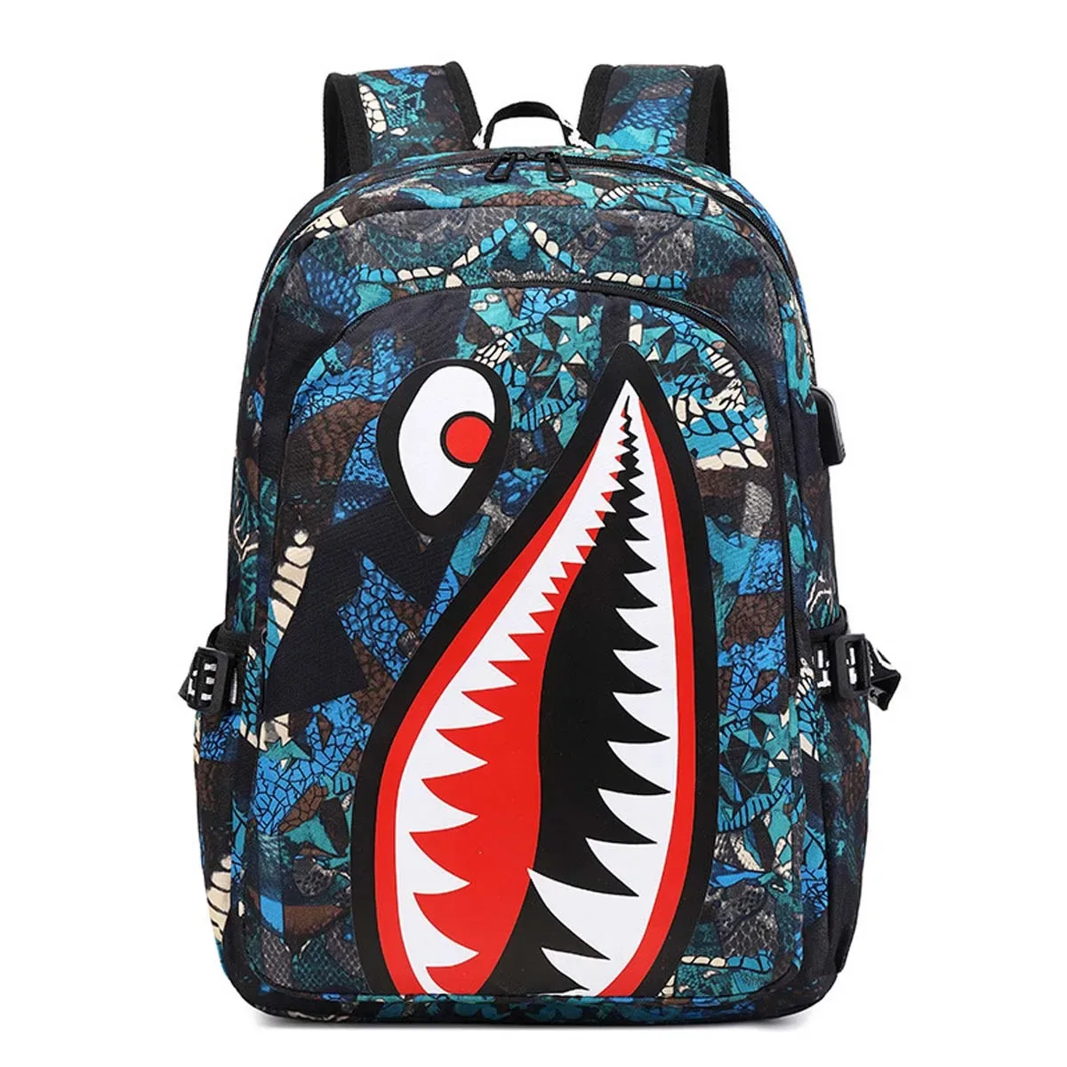 sac à dos pour enfants de l'école primaire, motif requin, grande capacité, léger, simple, sac à dos de dessin animé