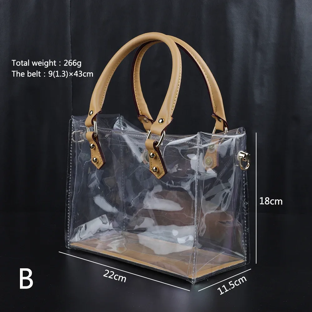 kit d'accessoires pour la fabrication de sacs à main en cuir pour femmes, accessoires diy faits à la main en tpu pour sacs fourre-tout transparents de grande capacité