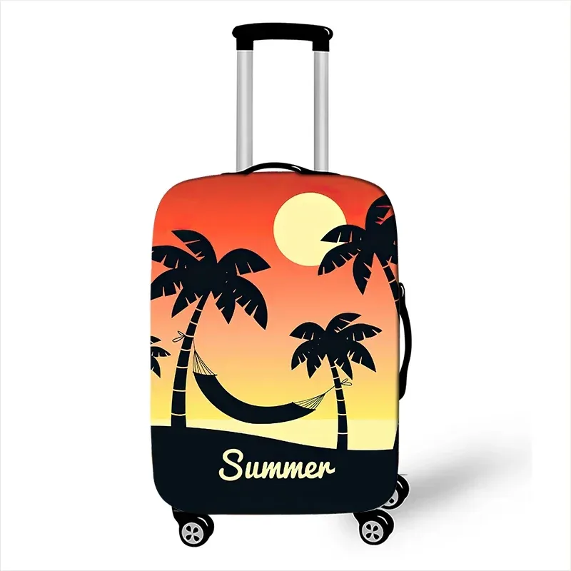 arbre hawaïen plage impression housse de bagage coucher de soleil noix de coco femmes hommes valise de voyage housses de protection horus boîtier de chariot couverture cadeau