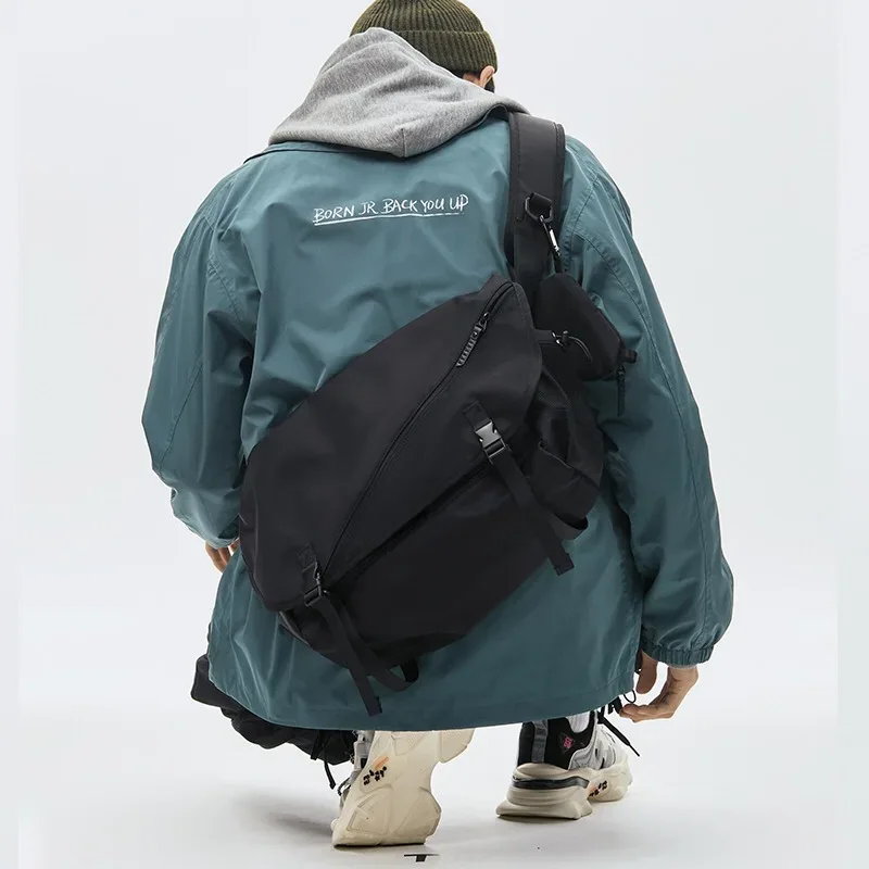 sac à bandoulière décontracté en nylon pour hommes, sac d'école japonais pour adolescents, sac à bandoulière pour ordinateur portable, streetwear, sac croisé de voyage, sacoches pour hommes