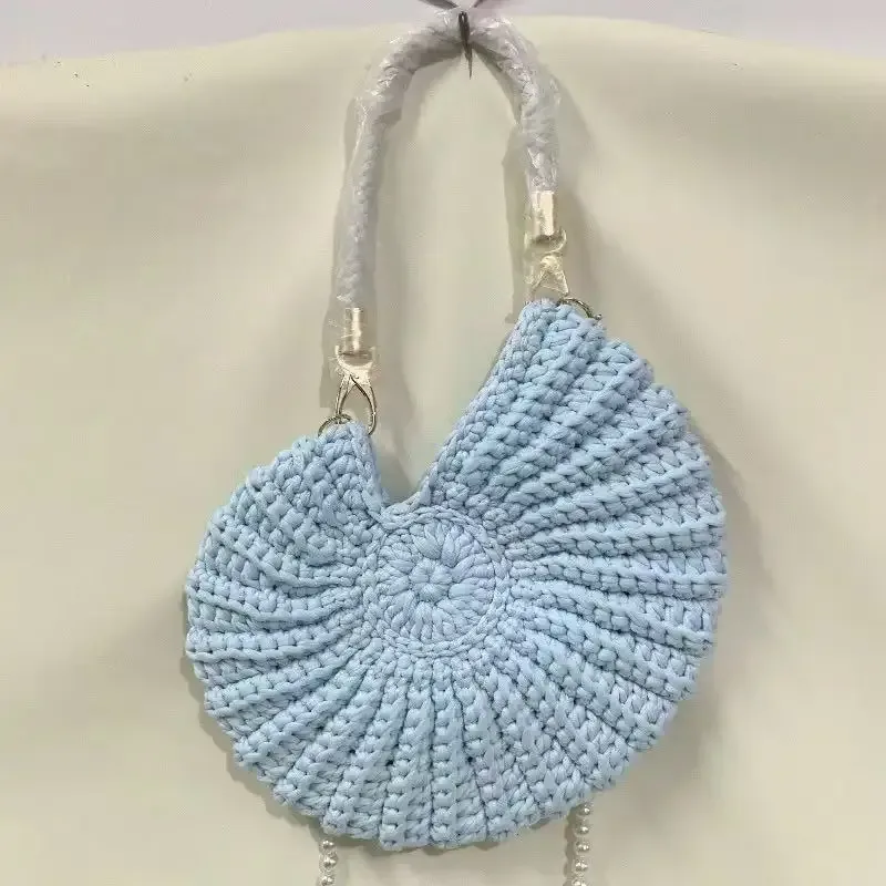 sac à main en coquillages tissé à la main avec chaîne de perles, grand sac de plage bohème pour femme, sac fourre-tout beige pour les vacances d'été, idéal pour