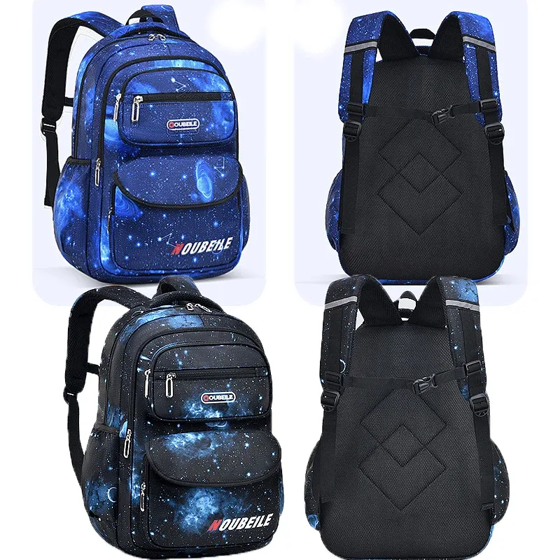 sac à dos pour adolescents, imprimé ciel étoilé, sac à bandoulière pour enfants, sac d'école étanche, sac à dos de sport et de voyage, plusieurs poches