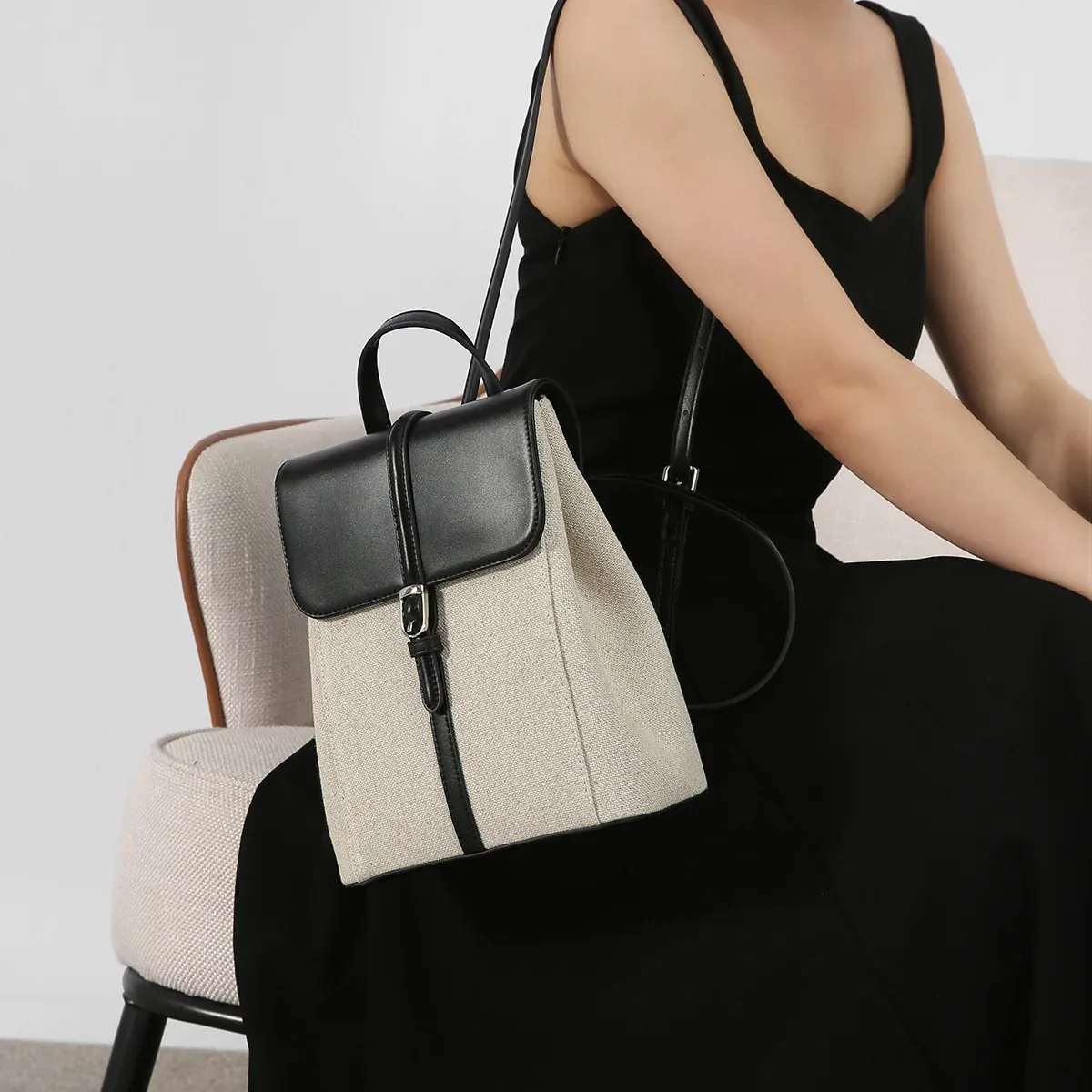 sac à bandoulière décontracté en lin cirhide de grande capacité, sacoche d'été, style vacances français, ample, sens de sr