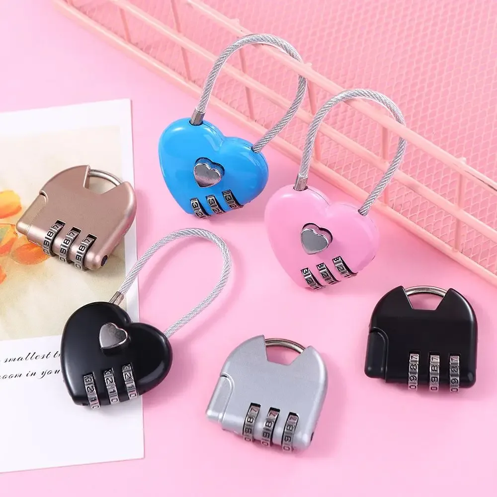 Cadenas Serrure TSA Métal Forme Coeur Code Combiné Voyage Valise Bagage Rangement Objet Sécurité
