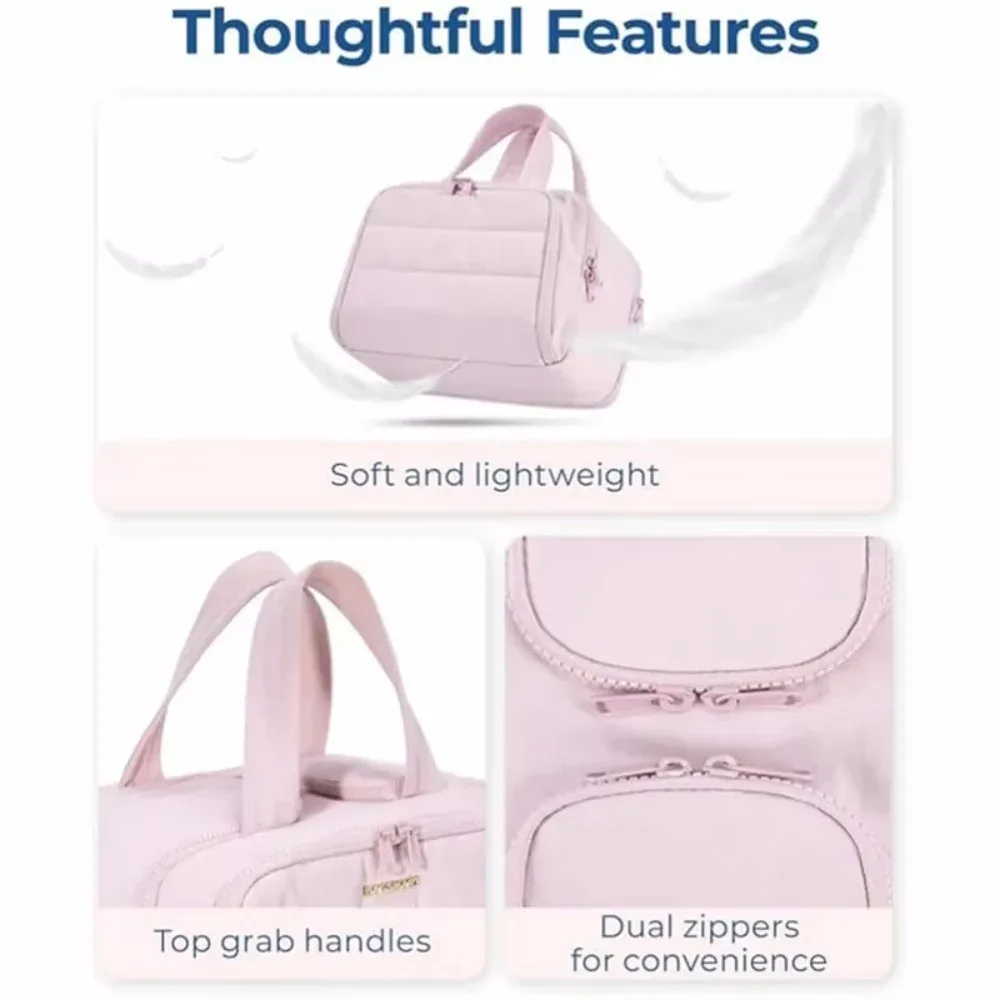 sac de toilette multi-poches pour femme, sac de voyage, sac de toilette de salle de bain, pochette de maquillage, organiseur de produits de toilette imperméable