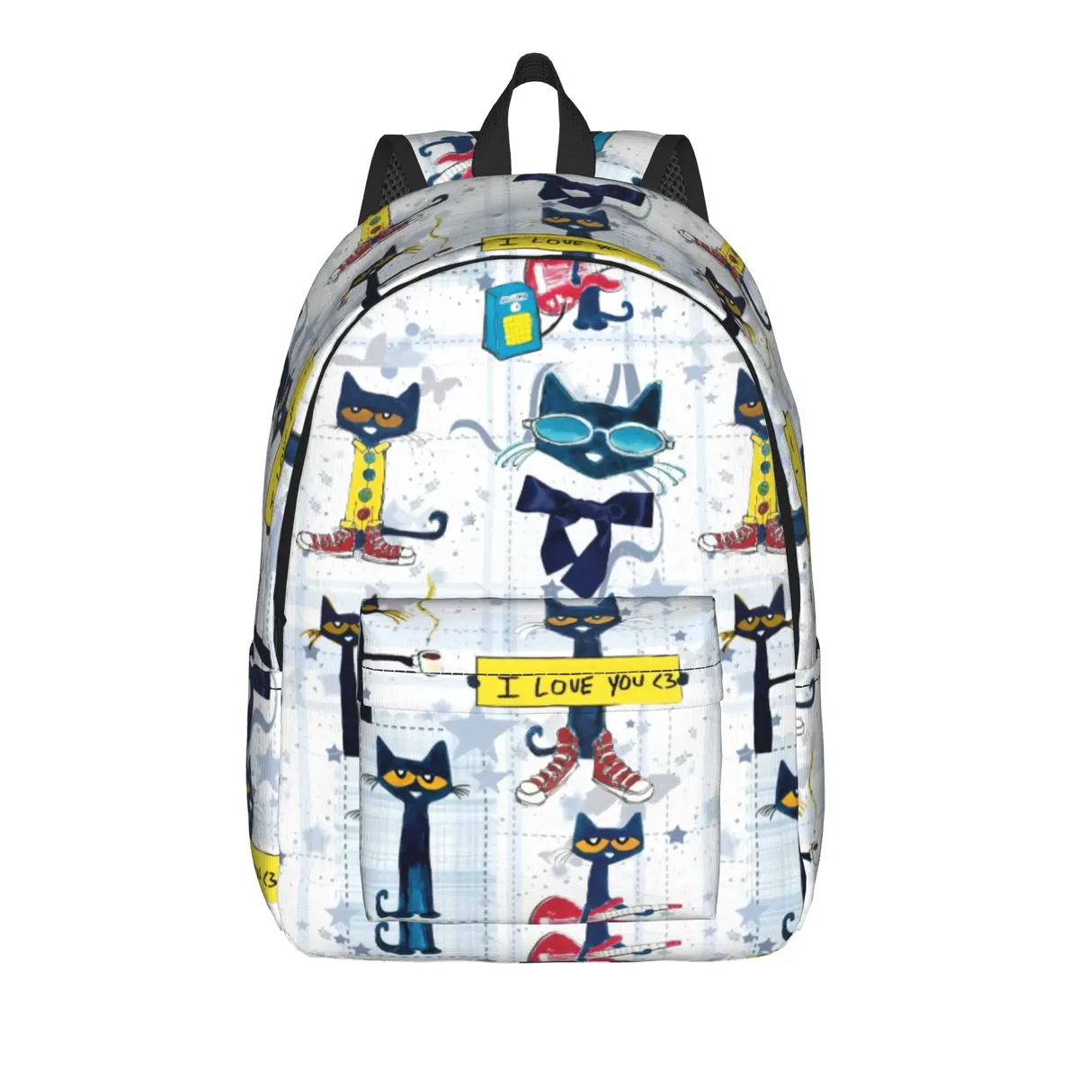 sac à dos pete le chat et ses chaussures blanches, sacs à dos d'entraînement unisexes en polyester, légers et élégants, sacs à dos pour lycée