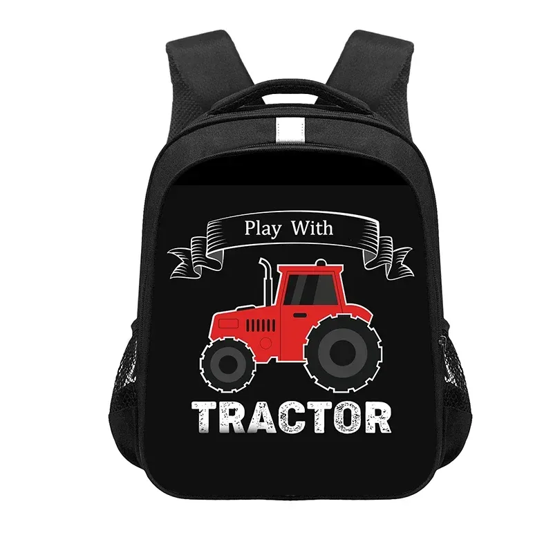 sac à dos de jeu avec tracteur de ferme imprimé, sac d'école de dessin animé pour garçon et fille, sac à dos pour ordinateur portable