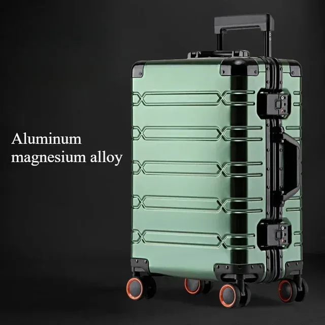 valise à roulettes de grande capacité, sac de voyage en alliage d'aluminium et de magnésium, bagages roulants d'affaires