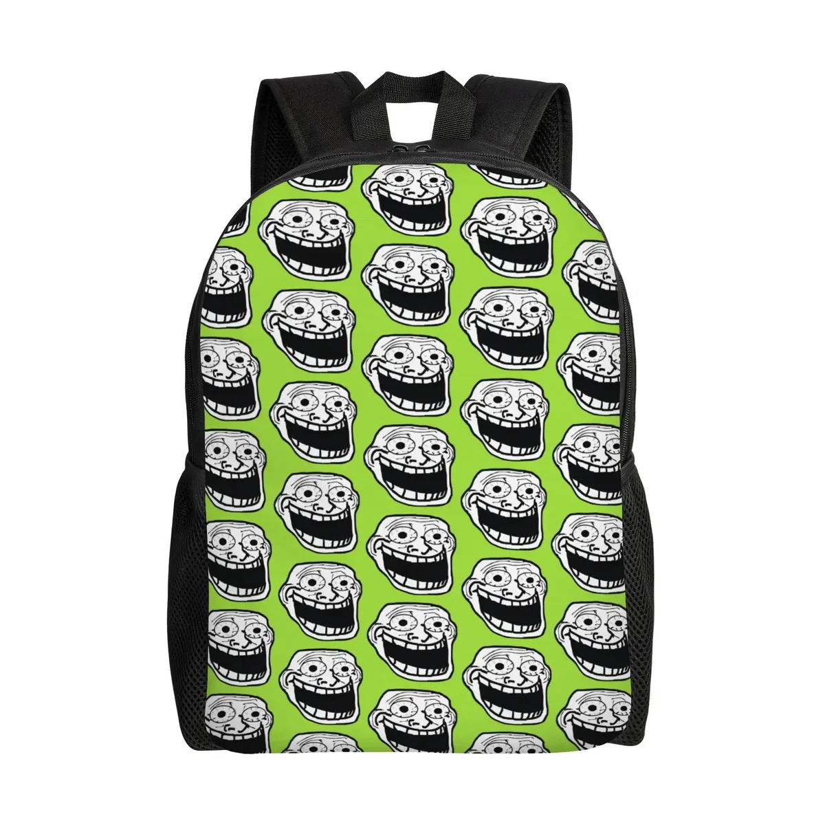 sac à dos personnalisé trollface amusant pour ordinateur portable, sac à dos basique pour femmes et hommes, sac à dos pour l'école, le collège, l'université, sac de dessin animé